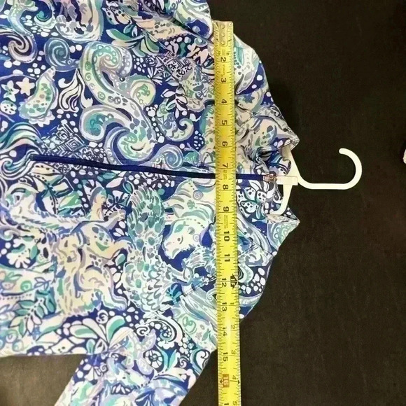 Lilly Pulitzer Skipper Popover Blue 1/2 Zip Pullover Top with Pockets (Girls XL) - Picture 9 of 10